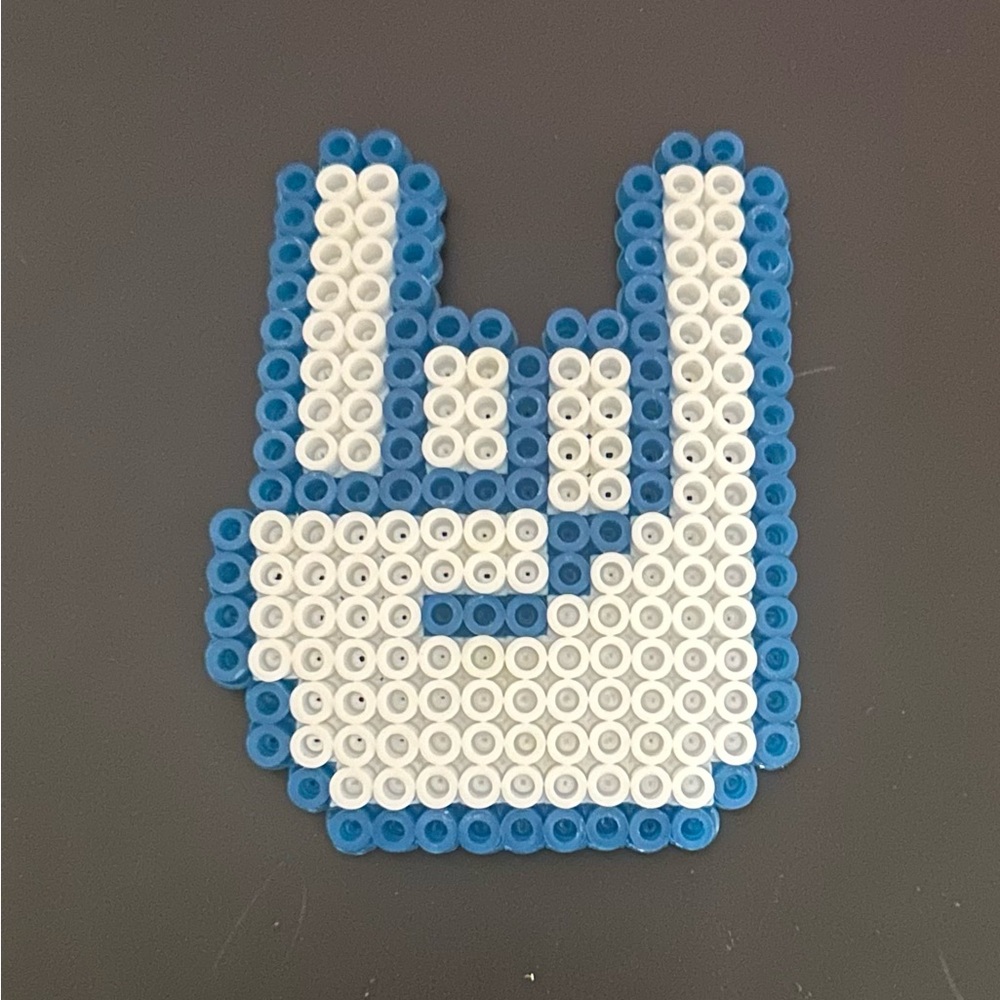 Artistic Blue and White Beaded Hand Gesture Decor Magnets